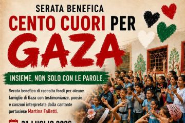 Serata benefica cento cuori per Gaza 